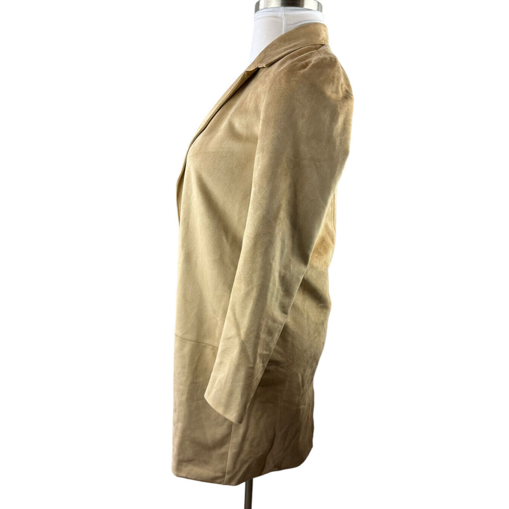 Babaton x Aritzia Callahan Jacket Open Front Vegan Suede Tan Camel Women's Small - Picture 5 of 15